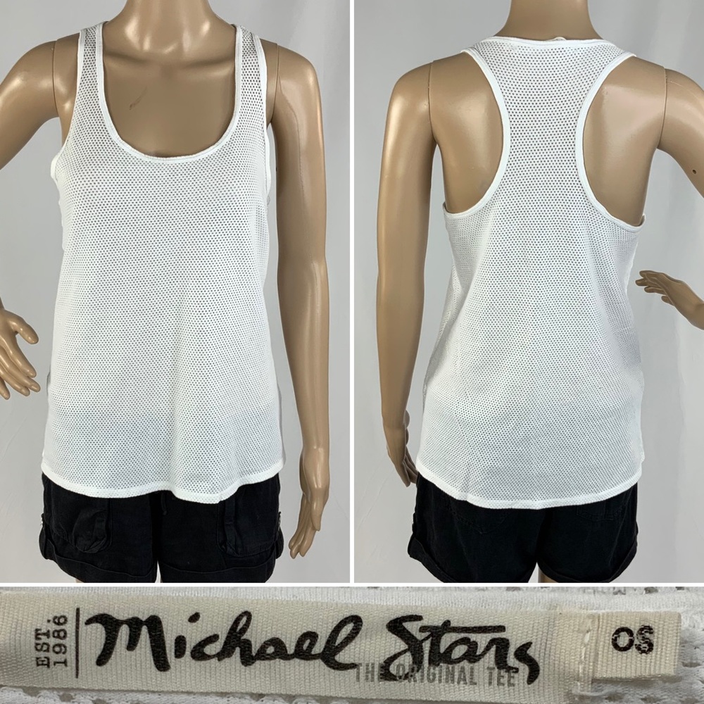 MICHAEL STARS super soft perforated racerback tank